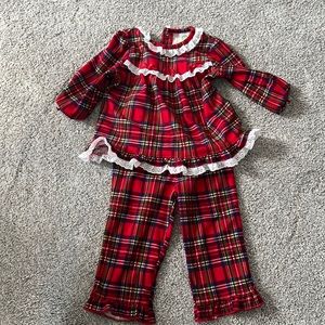 Little me girls plaid pj worn twice